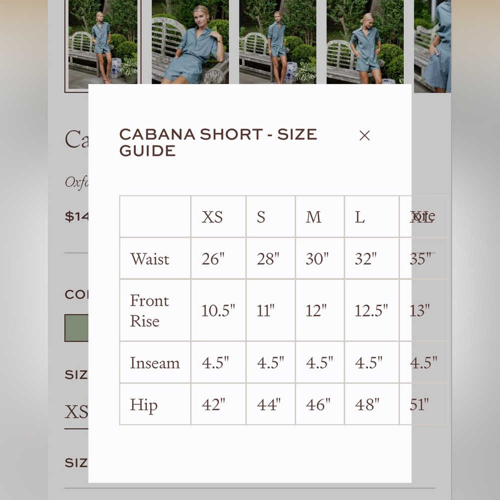 Julia Amory Blue Oxford Cabana Shorts Small New With Tags! - Picture 8 of 13